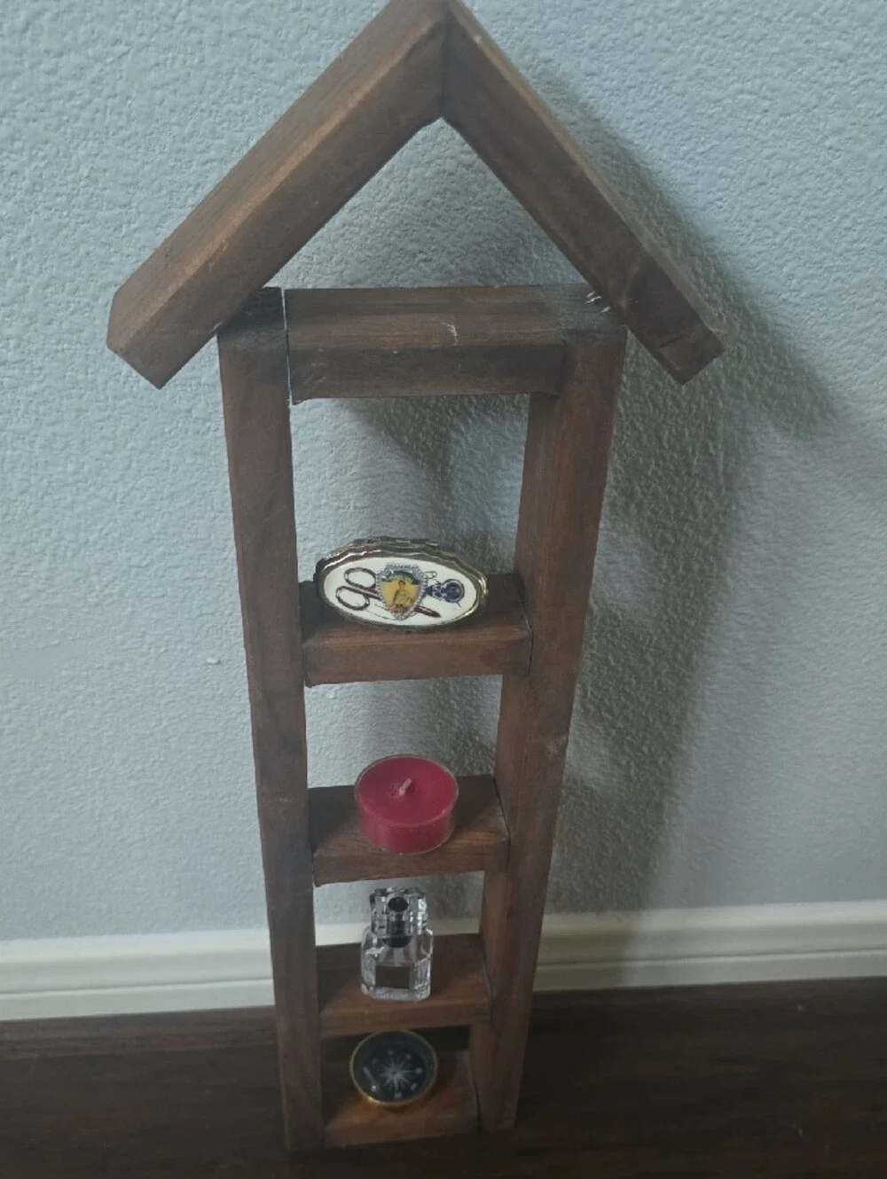 Rustic Brown Wood Wall Shelf Decor